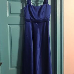 David’s Bridal Blue Bridesmaid Dress